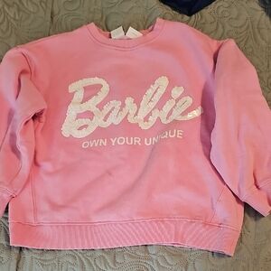 Zara Barbie Pink Crewneck with White Logo